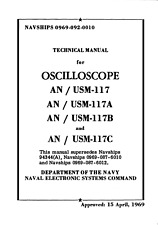 275 page 1969 AN/USM-117 Oscilloscope NAVSHIPS 0969-092-0010 Manual on Data CD picture