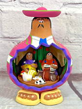 Vintage Miniature Mexican Folk Ar Huarachudo Pottery Clay Hand Painted picture