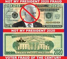 100pk Not My President 2020 Money Biden, Great Detail Feels & Look Real Fun Mony picture