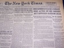 1935 JANUARY 11 NEW YORK TIMES - BRECKINRIDGE BACKS CONDON - NT 1929 picture