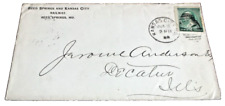 1889 REED SPRINGS AND KANSAS CITY RAILWAY USED COMPANY ENVELOPE MISSOURI picture