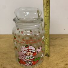 Vintage Strawberry Shortcake Glass Canister Jar & Lid 1981.  26 oz. 7”Rare picture