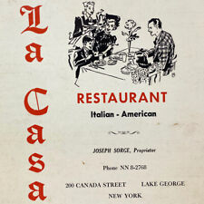 1950s La Casa Italian Restaurant Joseph Sorge Canada Street Lake George New York picture