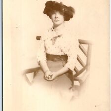 c1920s Syracuse, NY RPPC Cute Modest Young Lady Girl Real Photo PC Bachelor A123 picture
