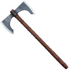 XL Iroquois Inspired Carbon Steel Double Bit 2 Head Battle Axe picture
