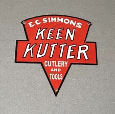VINTAGE 12” KLEEN KUTTER E C SIMMONS CUTLERY PORCELAIN SIGN CAR GAS AUTO OIL picture