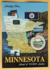  Postcard MN: Minnesota State Map picture