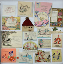 18 Vintage Greeting Card Invitation Lot Die Cut 1920s Christmas Birthday Party picture