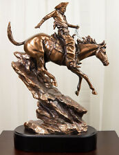 Ebros Rustic Wild West Cowboy Bandit Racing Down Rocky Slope On Horse Statue picture