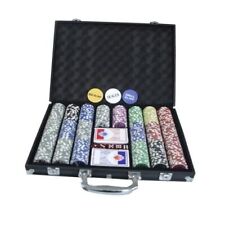  500 Clay Composite Poker Chips Set with Aluminum Case, Two Decks of Playing  picture