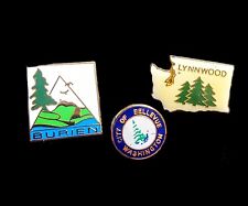 Lot Of (3) Vintage State Of Washington Lapel Pins picture