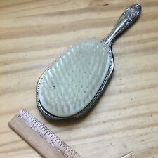 Vintage 1950s Handheld Victorian Style Silver plated Floral Vanity Hair Brush picture