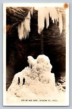 K2/ Logan Ohio RPPC Postcard c40s Hocking Hills State Park Ash Cave Ice 100 picture