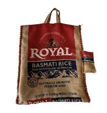 Empty Burlap 20 LB Royal Basmati Rice Bag w/ Zipper & Handles Eco-Friendly Tote picture