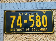 1945 1946 Washington DC District Of Columbia License Plate 74-580 ALPCA Decor picture