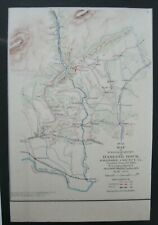 Antique Civil War Rare Hotchkiss Map :Engagement at Hanging Rock June 21st 1864 picture