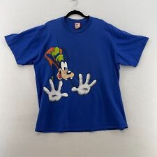 Disney Designs T-Shirt Men’s Blue Cotton Stretch Short Sleeve Goofy Vintage picture