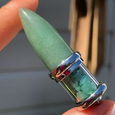Natural Aventurine Crystal Bullet Pendant Necklace Gemstone Reiki Healing Shop picture
