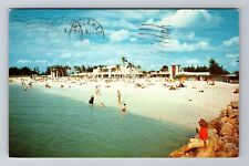 Sarasota FL- Florida, Aerial White Sandy Beach, Antique, Vintage c1965 Postcard picture