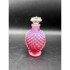 Vintage Fenton Cranberry Opalescent Hobnail Perfume Bottle picture