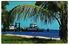 Ferry Landing at Sanibel Island Florida c1960s Palm Trees Postcard picture