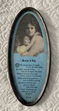 Antique 1900’s Oval Tin Frame Mothers Day Motto Copyright NANC picture