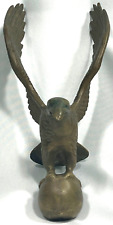 American Bald Eagle, Solid Brass, Finial Rustic Patina, Vintage picture