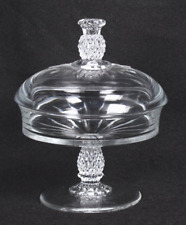 Vintage HEISEY Clear Glass PLANTATION Raised Pineapple CANDY DISH 6