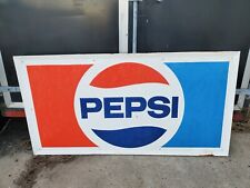 HUGE Vintage 1970s Pepsi Cola  Stout Metal Soda Sign D picture