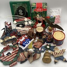 VTG Patriotic Decorative Fourth Of July / Christmas Lot Of 21 Ornaments picture