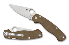 Spyderco Para Military 2 Folding Knife Brown Canvas Micarta Handle SC81MPCW2 picture