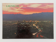 Aerial View of Incredible Sunsets of the city of Las Vegas Postcard Unposted picture