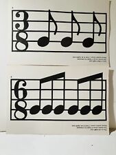SET OF 24 MUSIC SYMBOL  DOUBLE SIDES FLASH CARDS LARGE 9''x 6'' picture