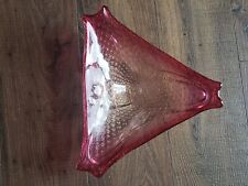 Vintage MCM Hand Blown Glass Cranberry Bubble Murano Ashtray Dish Handmade  picture