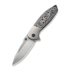 WE Knives Nitro OG 23035-3 Titanium Silver Carbon Fiber 20CV Steel Pocket Knife picture