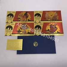 4pcs Gold Foil Banknote USA Anime Cartoon Movie Lion Golden Ticket King Cards picture