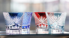 A set of four pieces Crystal Glasses Bohemian Style Ink Blue Drinking Glass 8oz picture