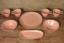 Vintage MCM Montery Pink Speckled Dishes Set of 8 picture