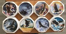 VTG FRANKLIN MINT HEIRLOOM LOT OF 8 EAGLE COLLECTIBLE DECORATIVE PLATES IN BOXES picture