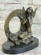 BEAUTIFUL FRENCH FIGURAL BRONZE OF FAIRY GIRL NYMPH SIGNED BY MOREAU SCULPTURE picture