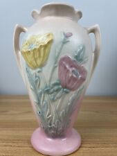 Hull Art Pottery 1943-1944 Matte Pink To Yellow Poppy 8.5