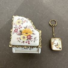 2 Vintage Sankyo Music Box Art of Chokin Hummingbird Gold Piano Jewelry Box Mele picture
