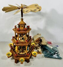 Vintage Weihnachts Pyramide 3 Tier Christmas Nativity Spinning Carousel German picture
