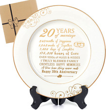 20Th Anniversaty Plate with 24K Gold Foil-20Th Anniversary Wedding picture