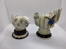 Pair TRACY PORTER Ceramic Rooster Chicken Figurine Collectible Animal Pottery picture