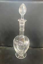 Vintage Etched Glass Decanter And Glass Stopper picture