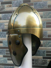 Antique Medieval Armour Helmet Reenactment Brown Antique Steel Helmet picture