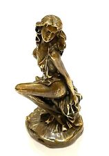 Vintage sexy lady brass art 6 inch  statue / sculpture  picture