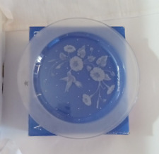 Avon Hummingbird Collection 24% Lead Crystal Etched Dinner Plate picture