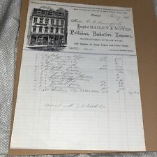 1876 Bailey & Noyes Publishers Book Manufacturers Invoice Letterhead Portland ME picture